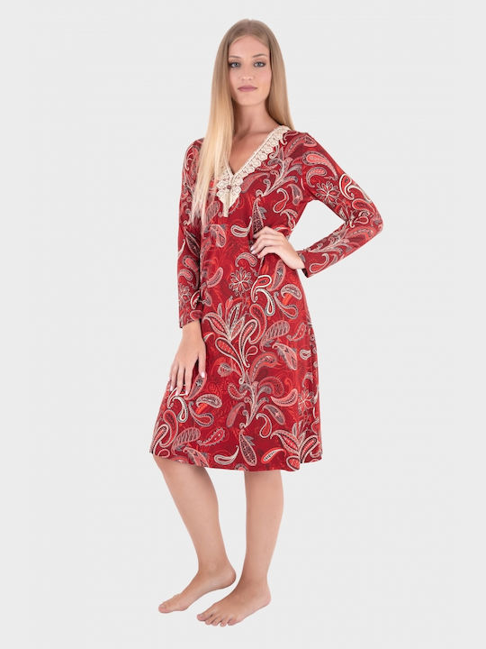 Claire Katrania Winter Women's Nightdress Red