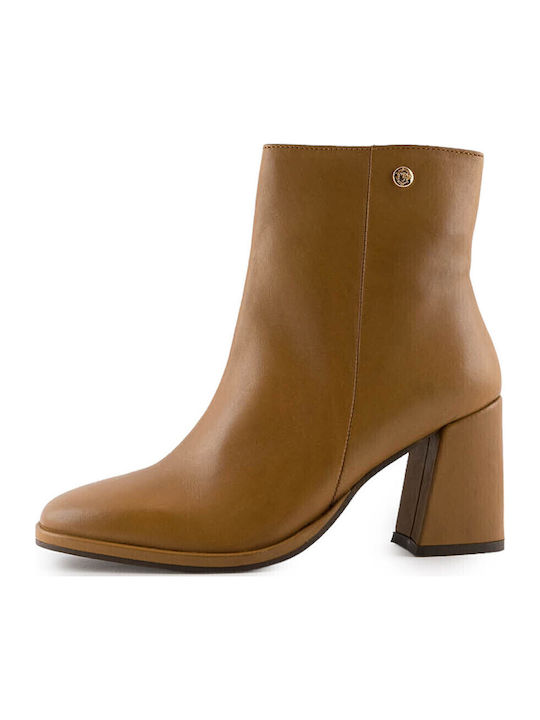 Women's Ankle Boots with High Heel Tabac Brown