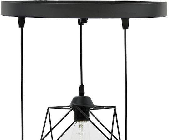 Pakketo Karin Κρεμαστό Φωτιστικό Μαύρο με Ντουί E27 30x30x90εκ.