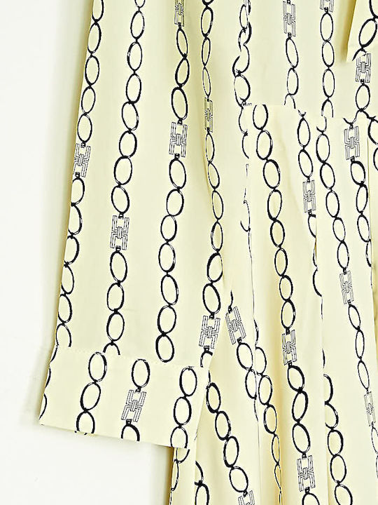 Midi Hemdkleid Kleid Beige