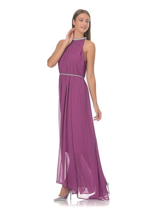 Farmaki Maxi Evening Dress Purple