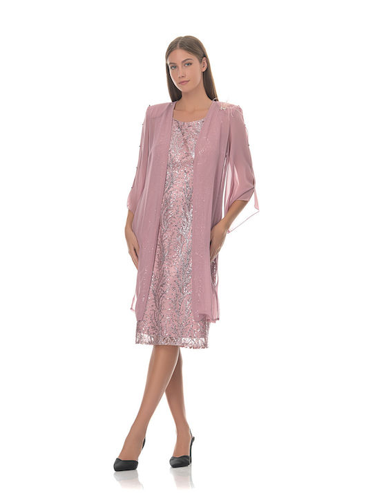 Farmaki Dress Evening Pink