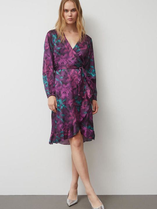 Bill Cost Mini Dress Satin Wrap Purple