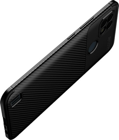 Carbon Fiber Texture Shockproof Back Cover Silicon Albastru (Realme C21)