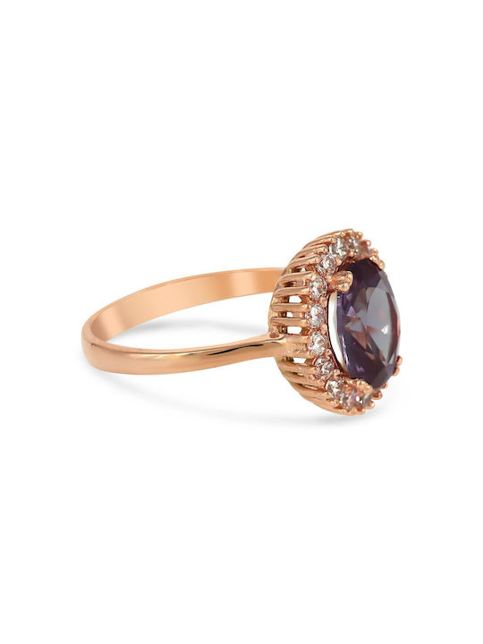 Vitopoulos Women's Gold Plated Ring with Stone