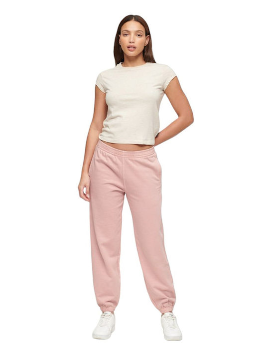 Women's Fabric Trousers Boyfriend Fit Pink