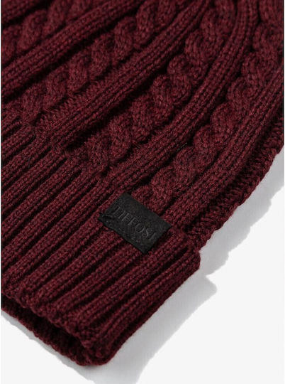 Beanie Masculin Căciulă Tricotat în culoarea Burgundy