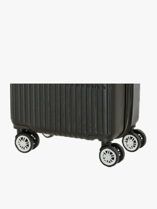 Bartuggi Cabin Hard Travel Suitcase Black with 4 Wheels Height 55cm