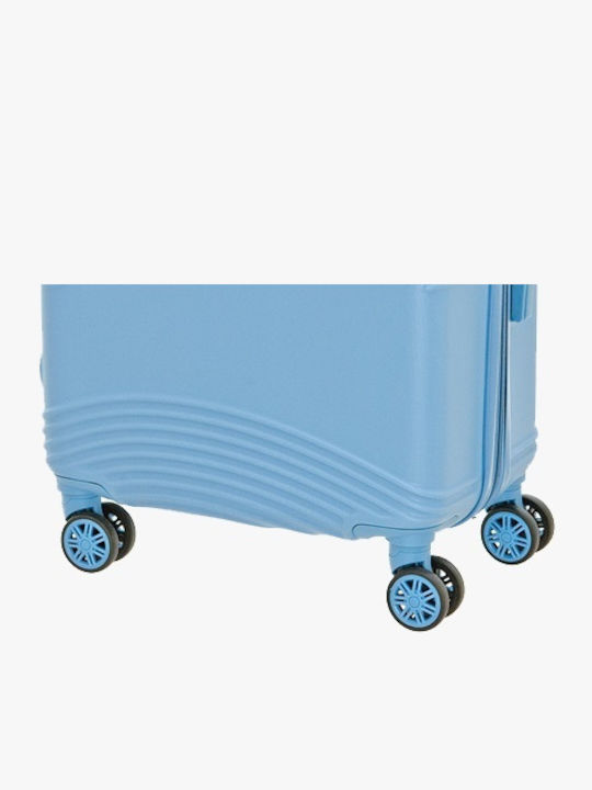 Bartuggi Medium Hard Light Blue Travel Suitcase with 4 Wheels Height 67cm