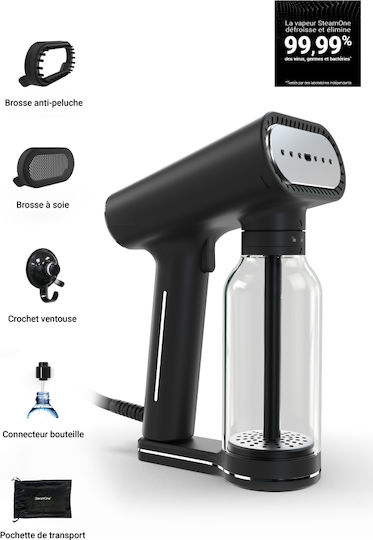 SteamOne EUXL400B Hand Garment Steamer 2000W with Container 400ml Black