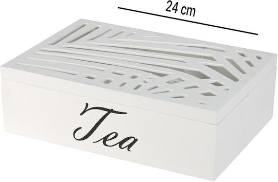 Tee-Glas mit Deckel Hölzernes Weiß 16,5x7x24cm