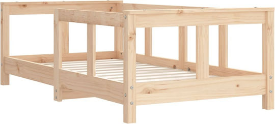 Kids Bed Classic Single Beige for Mattress 70x140cm