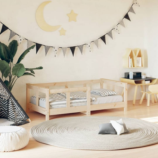Kids Bed Classic Single Beige for Mattress 70x140cm