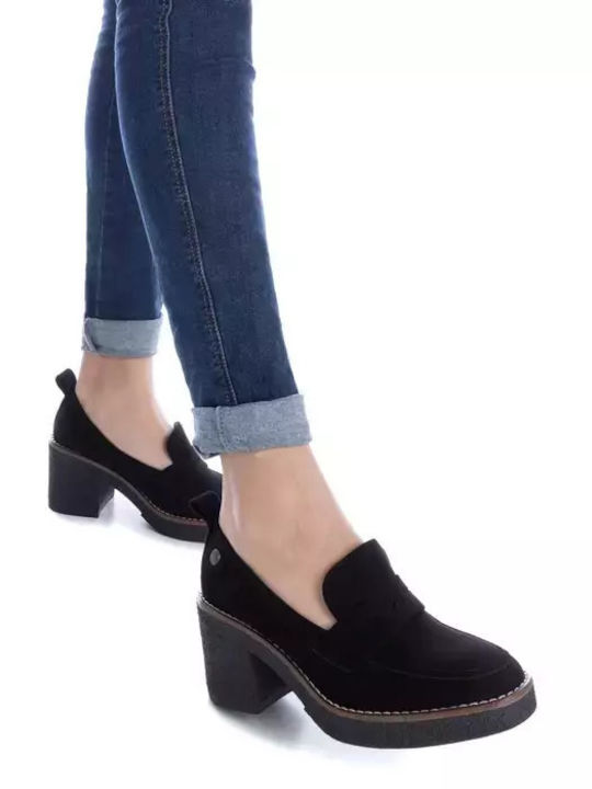 Refresh Suede Black Medium Heels