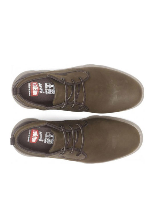 Leather Khaki Men's Boots