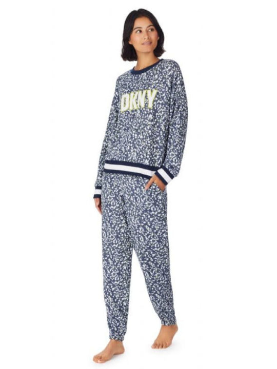 DKNY Winter Women's Pyjama Set Navy Blue