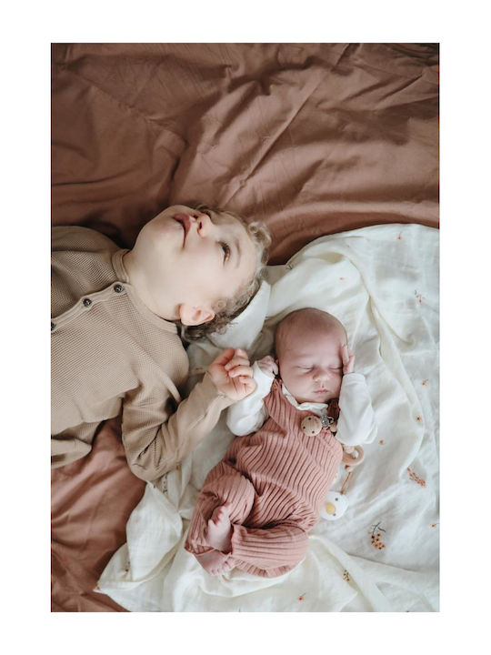 Mushie Muslin Swaddle Wrap Cedar Red 120x120cm.