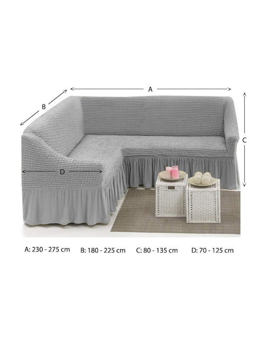 Husă Elastică Canapea de colț Ciell 1buc L-COVER-LIGHT BLUE