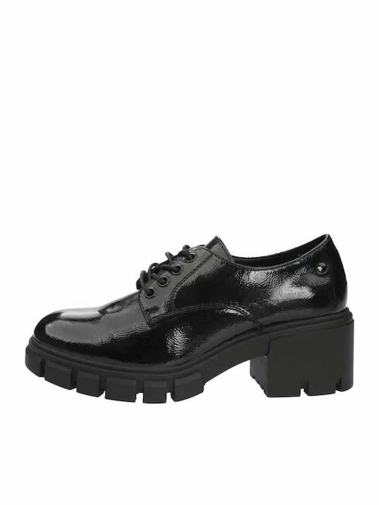 Women's Synthetic Leather Oxford Shoes Black