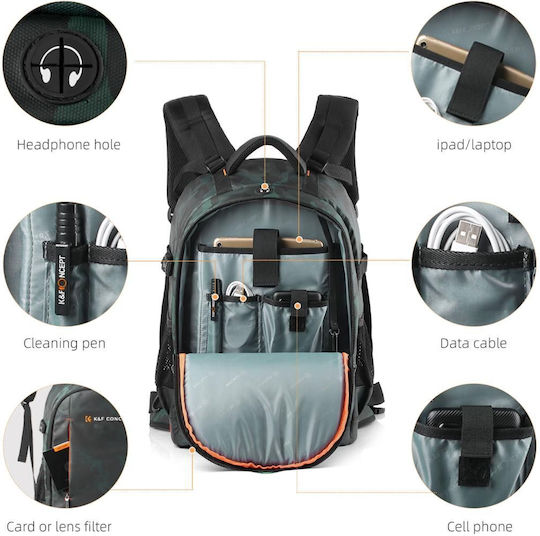 K&F Concept Travel Outdoor Kameratasche Rucksack Fotokamera Camouflage