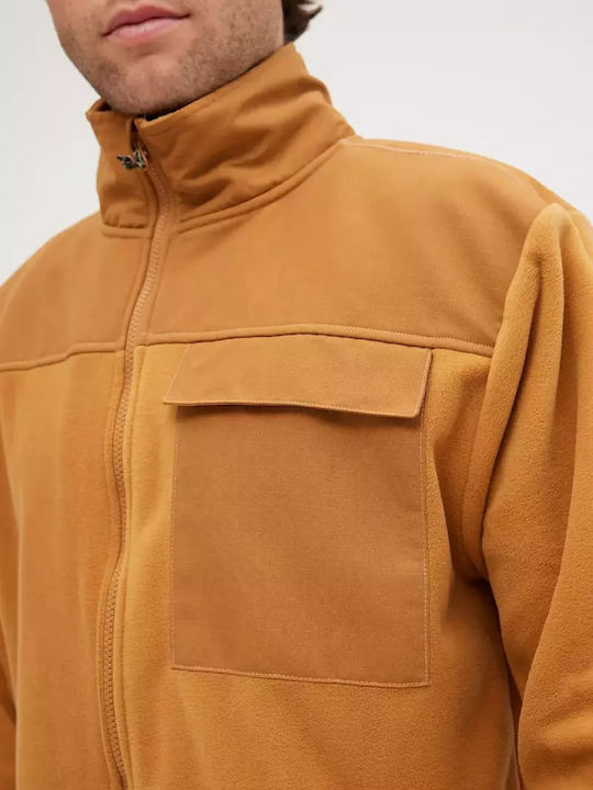 Men's Fleece Cardigan Brown