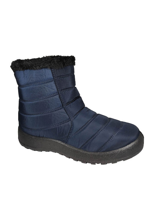 Stiefeletten Damen mit Pelz Marineblau