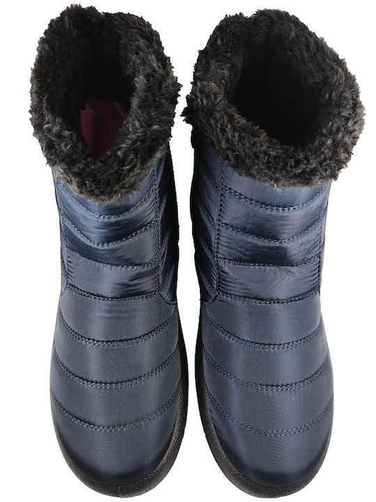 Stiefeletten Damen mit Pelz Marineblau