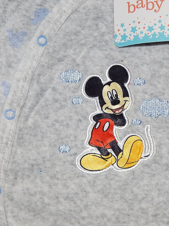 Disney Mickey Mouse Babystrampler Langärmliges Samt Gray