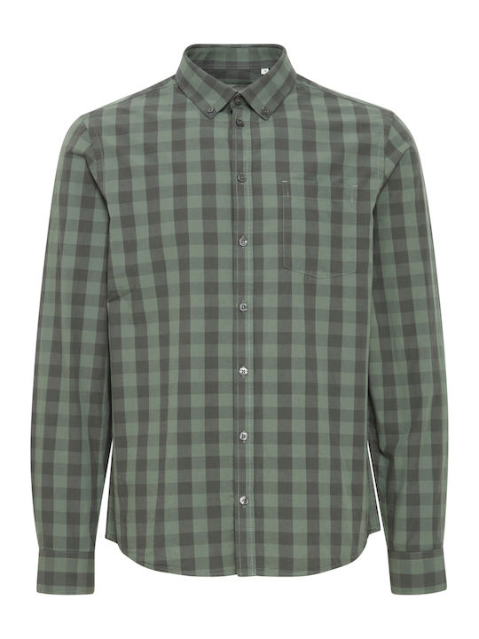 Casual Friday Men's Shirt Long Sleeve Cotton Checked Green