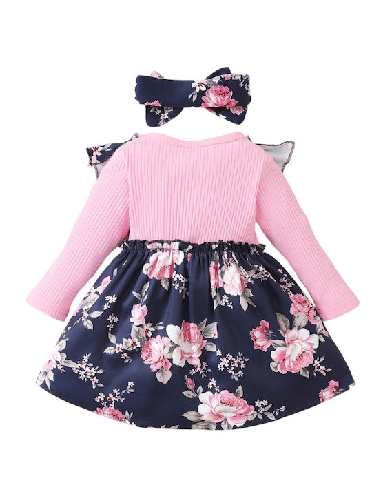 TakTakBaby Kids Dress Set with Accessories Long Sleeve Pink