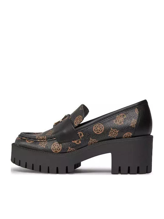Leder Damen Mokassins in Braun Farbe