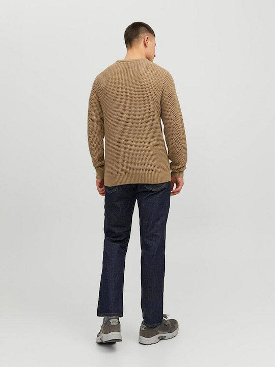 Jack & Jones O-neck Men's Long Sleeve Sweater Beige