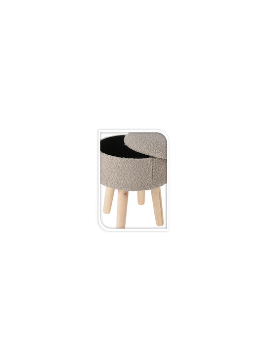 Stool For Living Room With Storage Space Upholstered with Fabric Puru 29x29x34cm