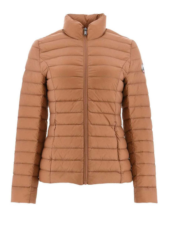 Just Over The Top Women's Long Puffer Jacket for Winter Brown