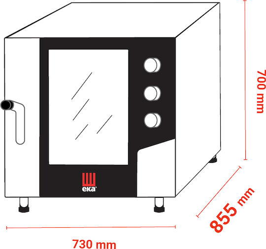 EKA Electric Bakery Oven Capacity 5 GN 1/1 H73xW85.5xH70cm