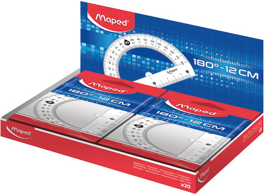Maped Essential Cristal Μοιρογνωμόνιο Πλαστικό Διάφανο 12cm