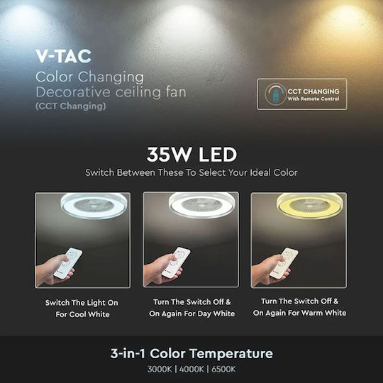 V-TAC Плафон Затворен Тип 60см с Бяла Светлина