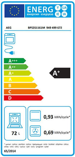 AEG Over Counter Oven 72lt without Hobs W59.4cm.