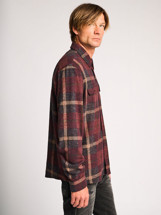 Staff Men's Shirt Overshirt Long Sleeve Checked Multicolour