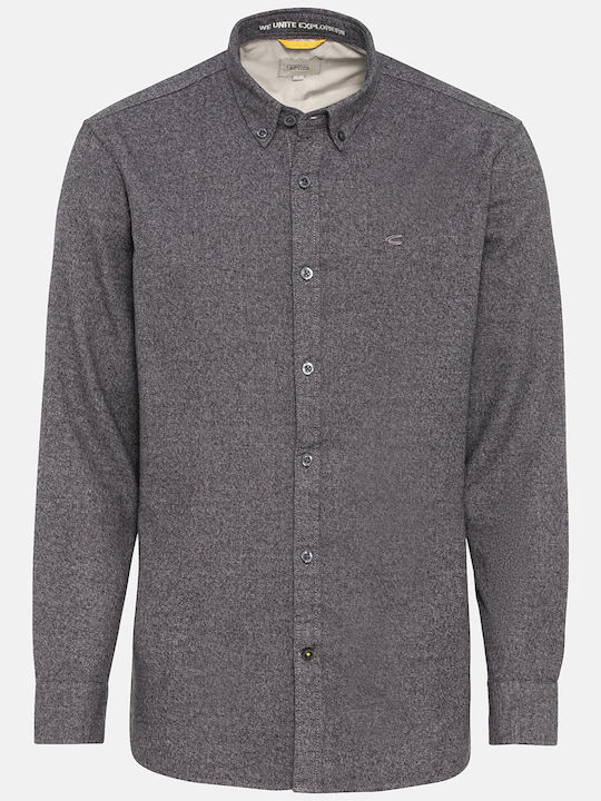 Long-sleeved Flannel Shirt Gray
