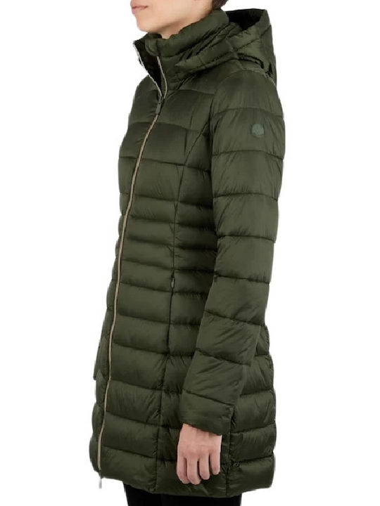 Save The Duck Reese Women's Short Puffer Jacket for Winter Khaki