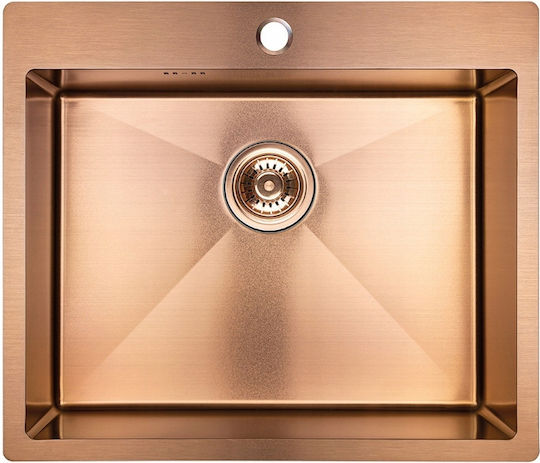 Laveo Υποκαθήμενος Νεροχύτης Inox Μ59xΠ51cm Ροζ