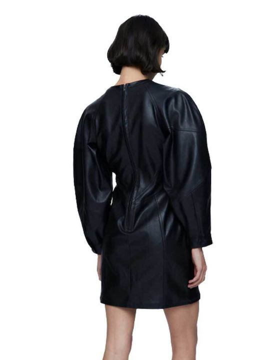 Wild Pony Mini Dress Leather Black