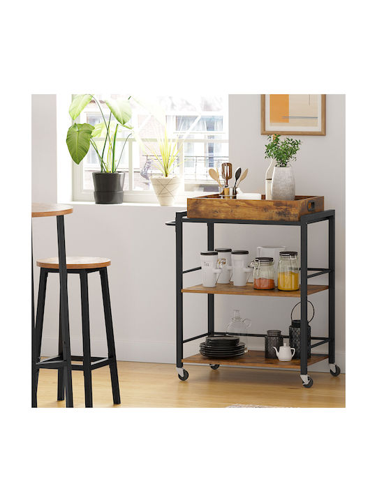 Songmics Tischspiel Holzregal 65x40x86cm Braune
