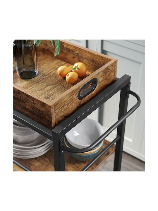 Songmics Tischspiel Holzregal 65x40x86cm Braune