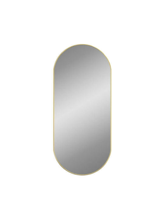 vidaXL Wall Mirror Oval with Gold Glass Frame 1pcs