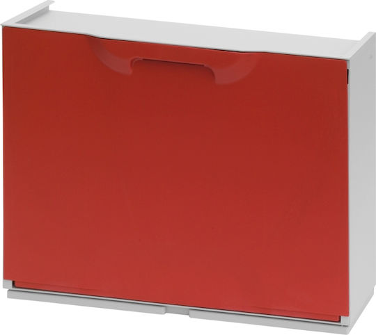 Plastik Schuhschrank Unika mit 3 Regalen Red L51xW17.3xH123cm