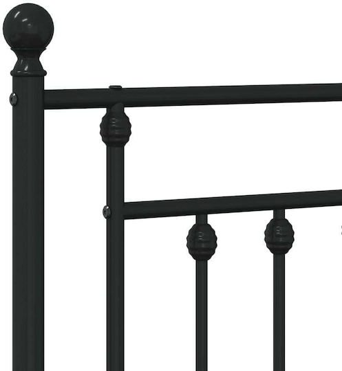 vidaXL Metal Bed Headboard Black 160cm