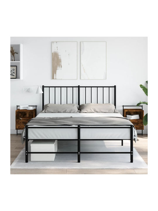 Nachttische Metall Smoky Oak 2Stück 40x30x61cm