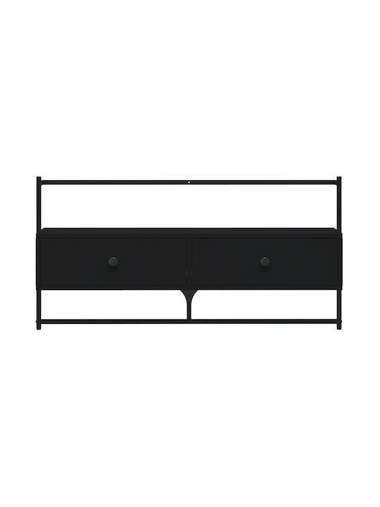 TV-Möbel Hölzernes Wandmontiertes Black L100.5xB30xH51cm
